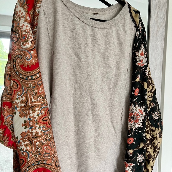 Free People Cotton Vintage Affair Oversized Pullover Long Sleeve Top M - Picture 8 of 11